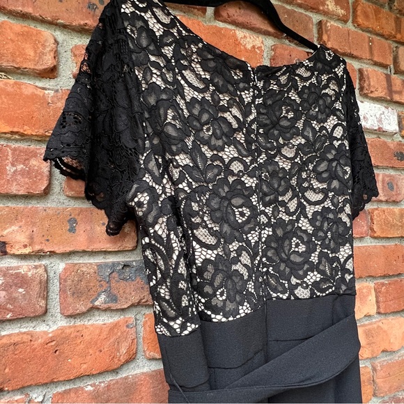 JESSICA HOWARD 18 jumpsuit black v neck short sleeve - Picture 12 of 13